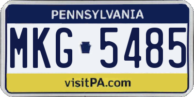 PA license plate MKG5485
