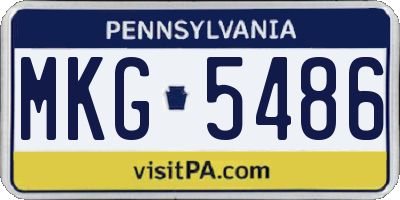 PA license plate MKG5486