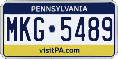 PA license plate MKG5489