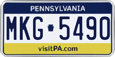 PA license plate MKG5490