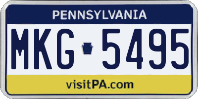 PA license plate MKG5495