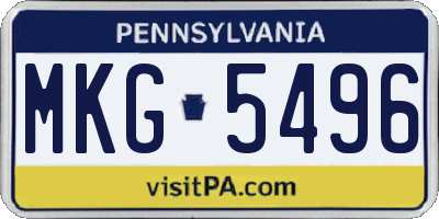 PA license plate MKG5496