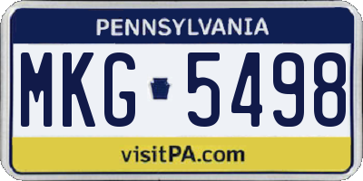 PA license plate MKG5498