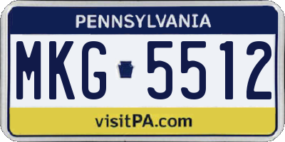 PA license plate MKG5512