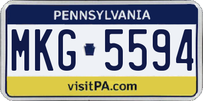 PA license plate MKG5594