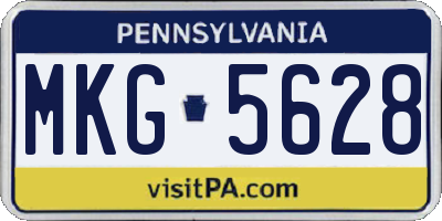 PA license plate MKG5628