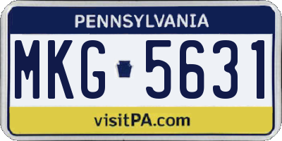 PA license plate MKG5631