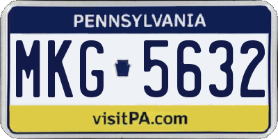 PA license plate MKG5632