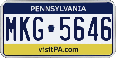 PA license plate MKG5646