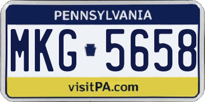 PA license plate MKG5658
