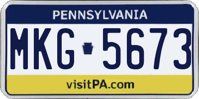 PA license plate MKG5673