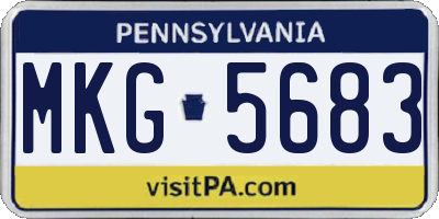 PA license plate MKG5683