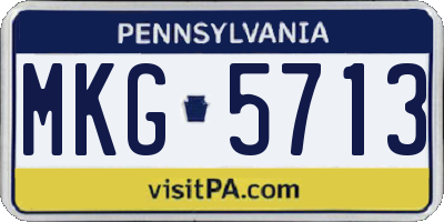 PA license plate MKG5713