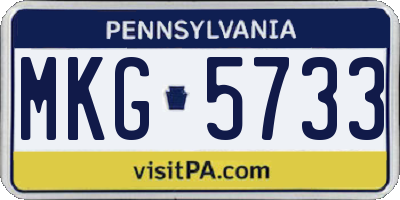 PA license plate MKG5733