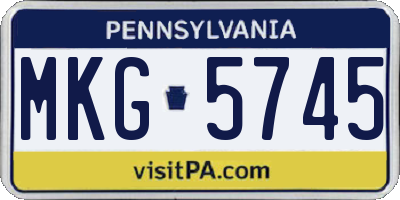 PA license plate MKG5745