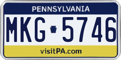 PA license plate MKG5746