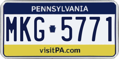 PA license plate MKG5771