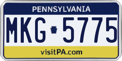 PA license plate MKG5775