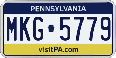 PA license plate MKG5779