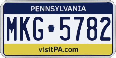 PA license plate MKG5782