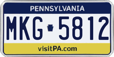 PA license plate MKG5812