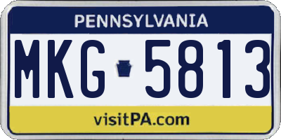 PA license plate MKG5813