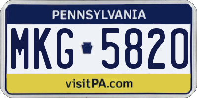 PA license plate MKG5820