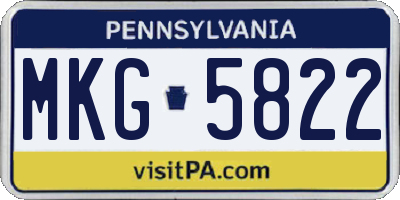 PA license plate MKG5822