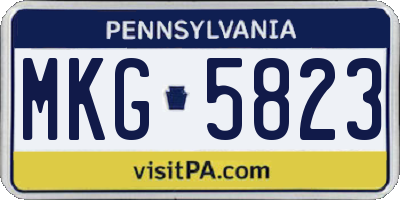 PA license plate MKG5823