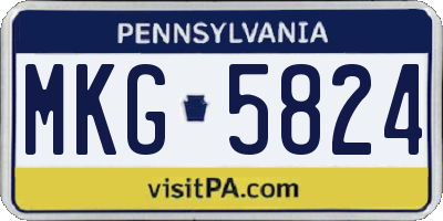 PA license plate MKG5824
