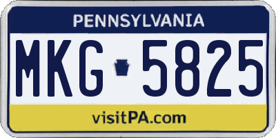 PA license plate MKG5825