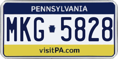 PA license plate MKG5828