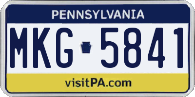 PA license plate MKG5841