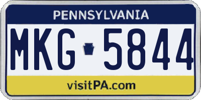 PA license plate MKG5844