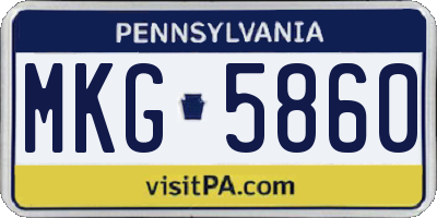 PA license plate MKG5860