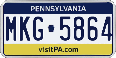 PA license plate MKG5864