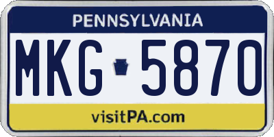 PA license plate MKG5870