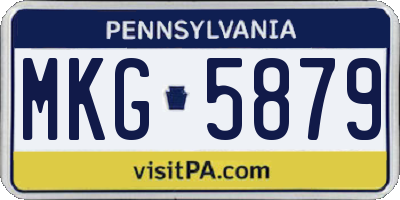 PA license plate MKG5879