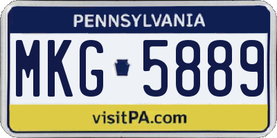 PA license plate MKG5889