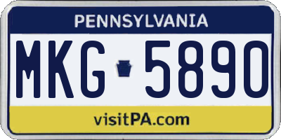 PA license plate MKG5890