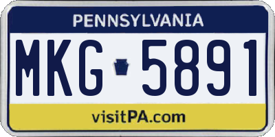 PA license plate MKG5891