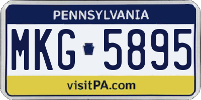 PA license plate MKG5895
