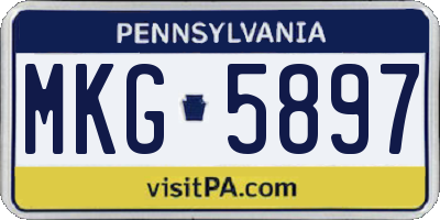 PA license plate MKG5897