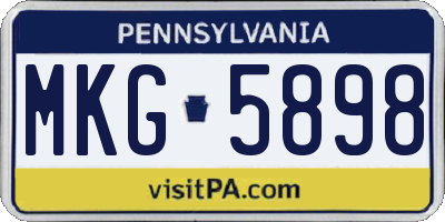 PA license plate MKG5898