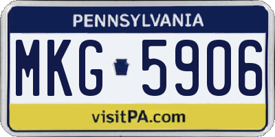 PA license plate MKG5906