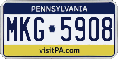 PA license plate MKG5908