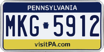 PA license plate MKG5912