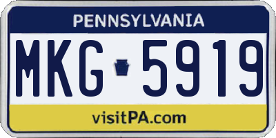 PA license plate MKG5919
