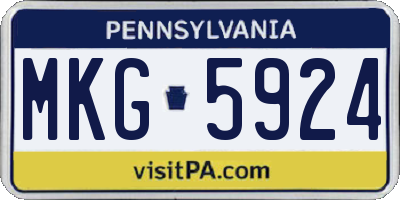 PA license plate MKG5924