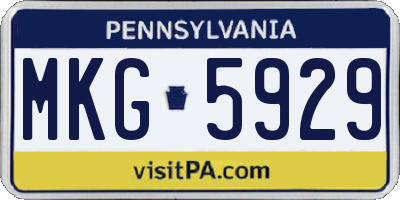 PA license plate MKG5929